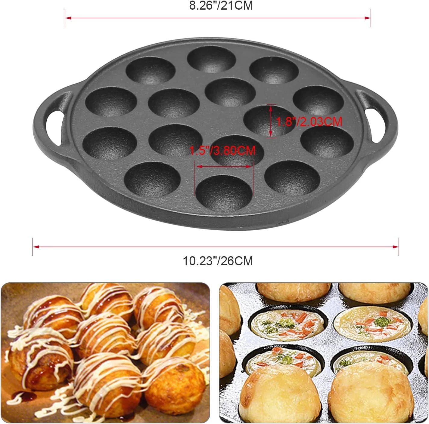 Multi-Purpose Cast Iron Round Mold Pan(21cm) - Image 11
