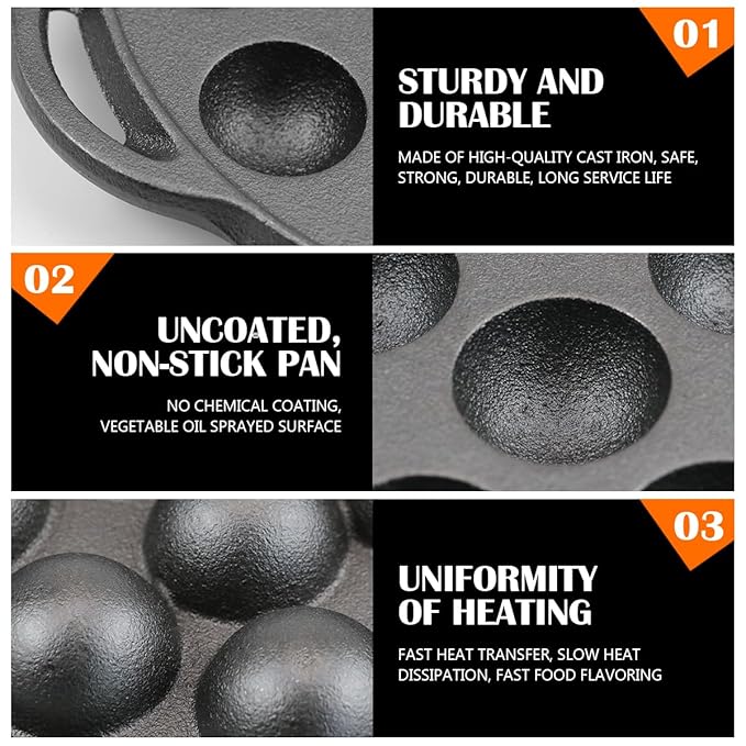 Multi-Purpose Cast Iron Round Mold Pan(21cm) - Image 3