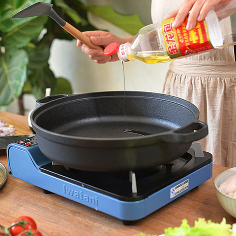 Multi-Purpose Cast Iron Skillet with Lid and Ear Handles (25cm) - Image 3