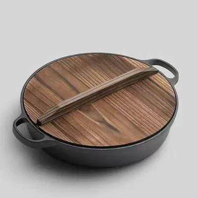 Multi-Purpose Cast Iron Skillet with Lid and Ear Handles (25cm) - Image 8