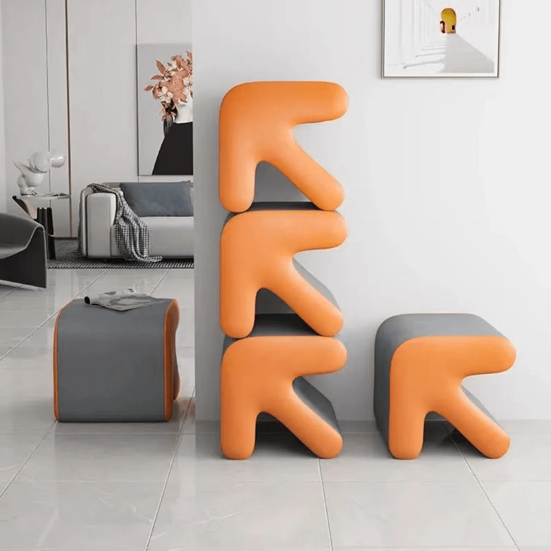 Multi-Purpose Creative Arrow-Shaped Leather Ottoman Foot Stool - Image 3