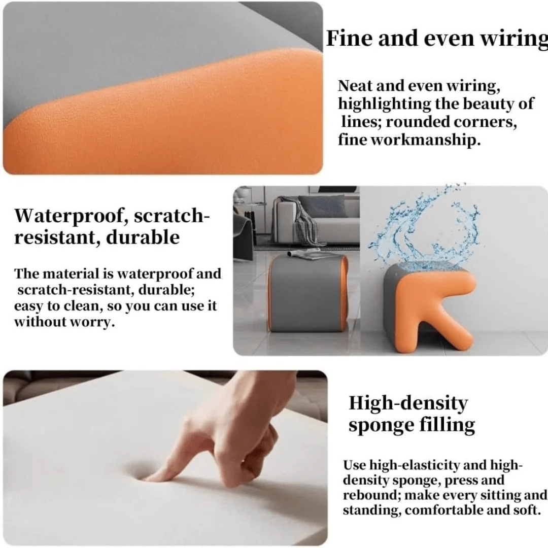 Multi-Purpose Creative Arrow-Shaped Leather Ottoman Foot Stool - Image 5