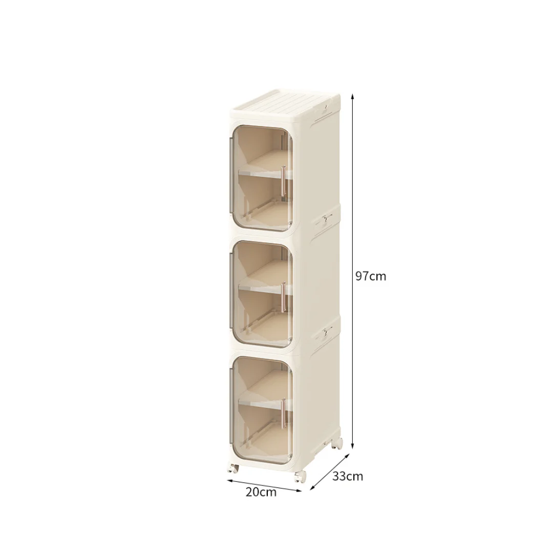 Multi-Purpose Foldable Rolling Storage Cabinet with Wheels (20cm) - Image 5