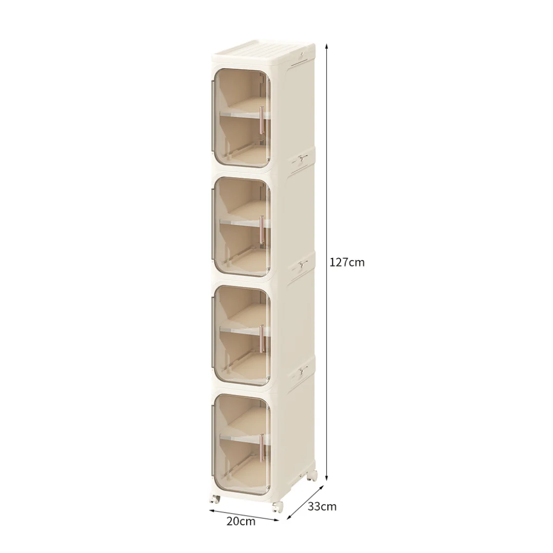 Multi-Purpose Foldable Rolling Storage Cabinet with Wheels (20cm) - Image 6