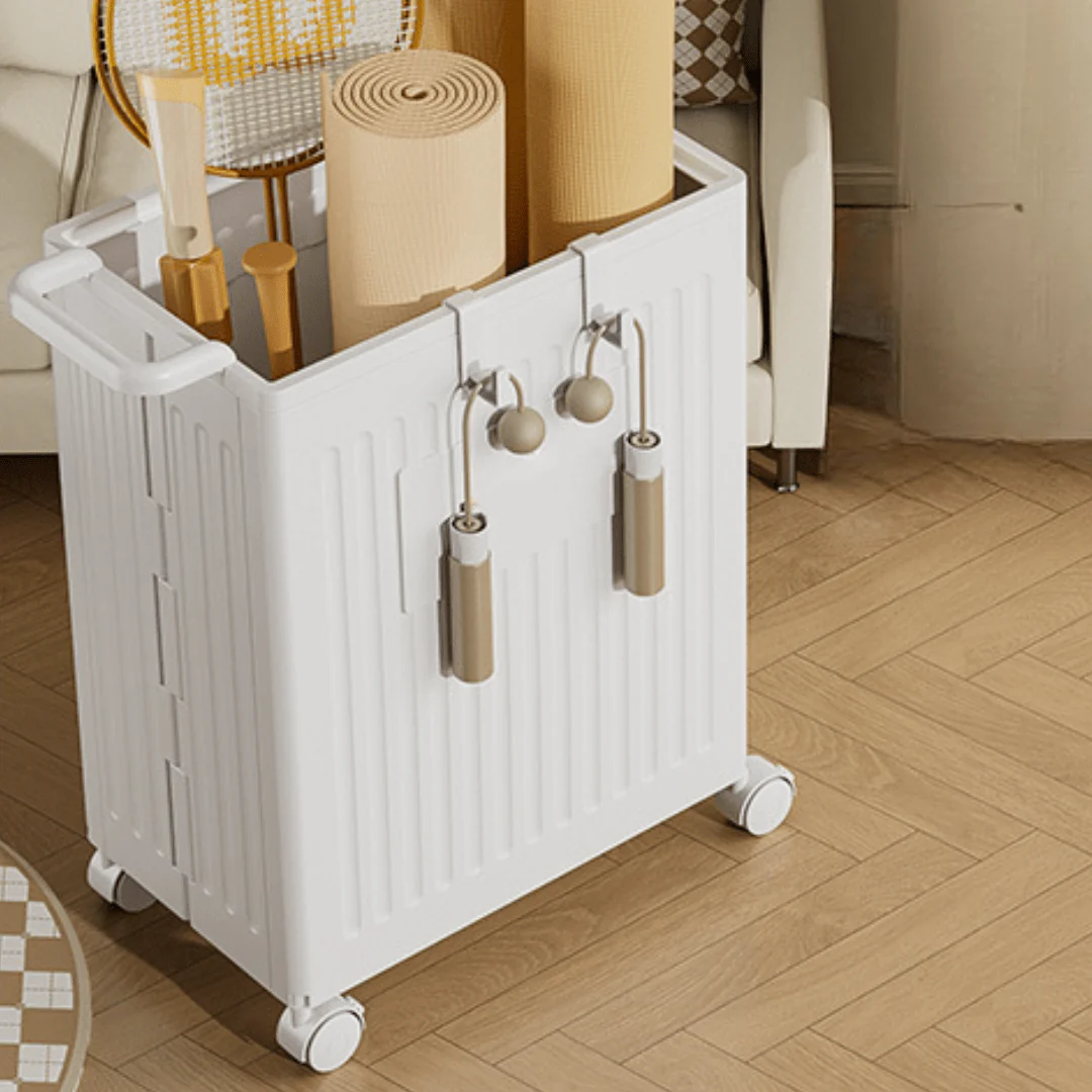 Multi-Purpose Foldable Storage Organizer Basket with Wheels - Image 4