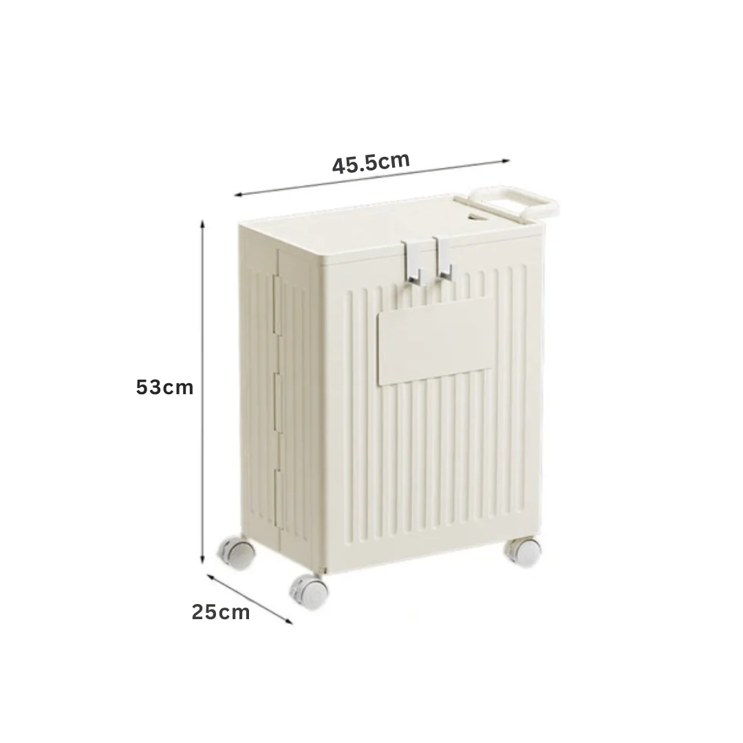 Multi-Purpose Foldable Storage Organizer Basket with Wheels - Image 7