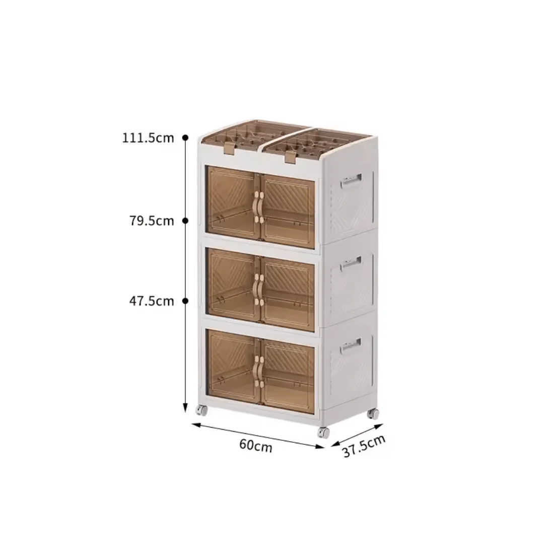 Multi-Purpose Foldable Storage Organizer Wardrobe With Wheels - Image 10