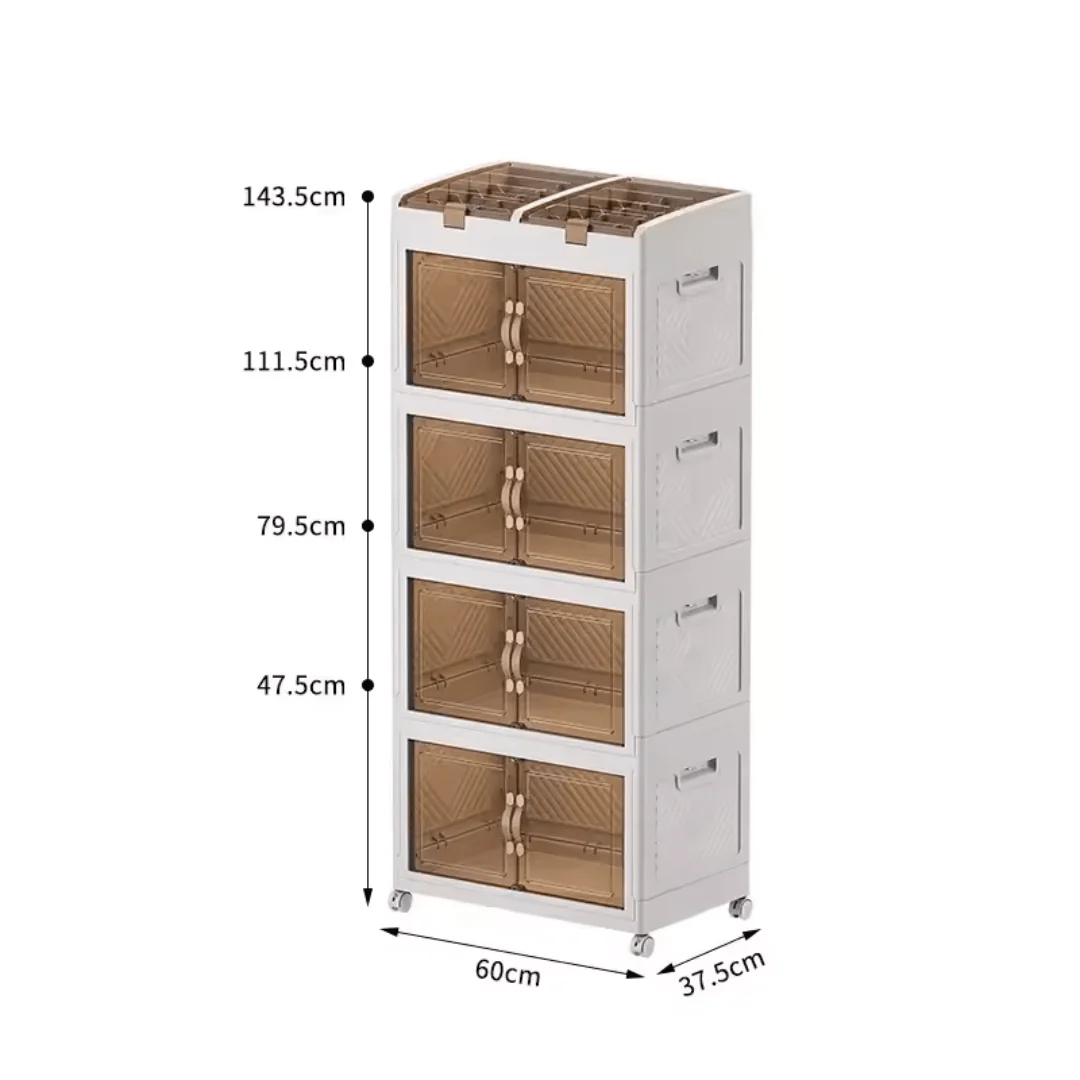 Multi-Purpose Foldable Storage Organizer Wardrobe With Wheels - Image 11