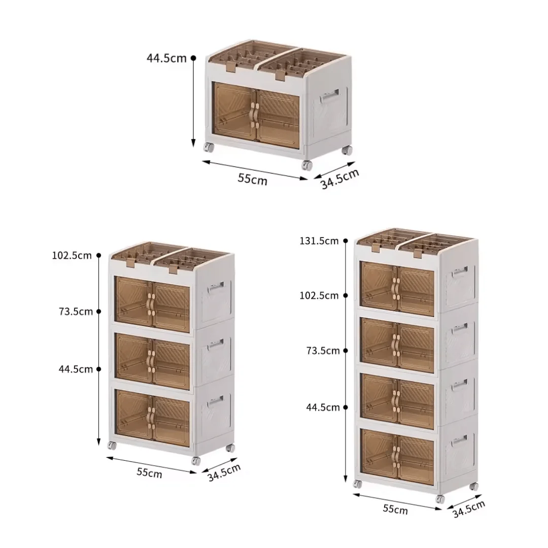 Multi-Purpose Foldable Storage Organizer Wardrobe With Wheels - Image 12