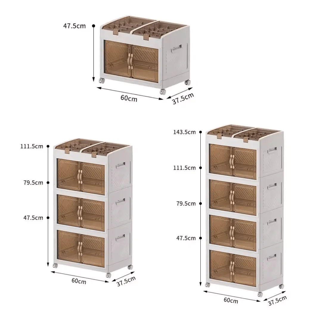 Multi-Purpose Foldable Storage Organizer Wardrobe With Wheels - Image 13