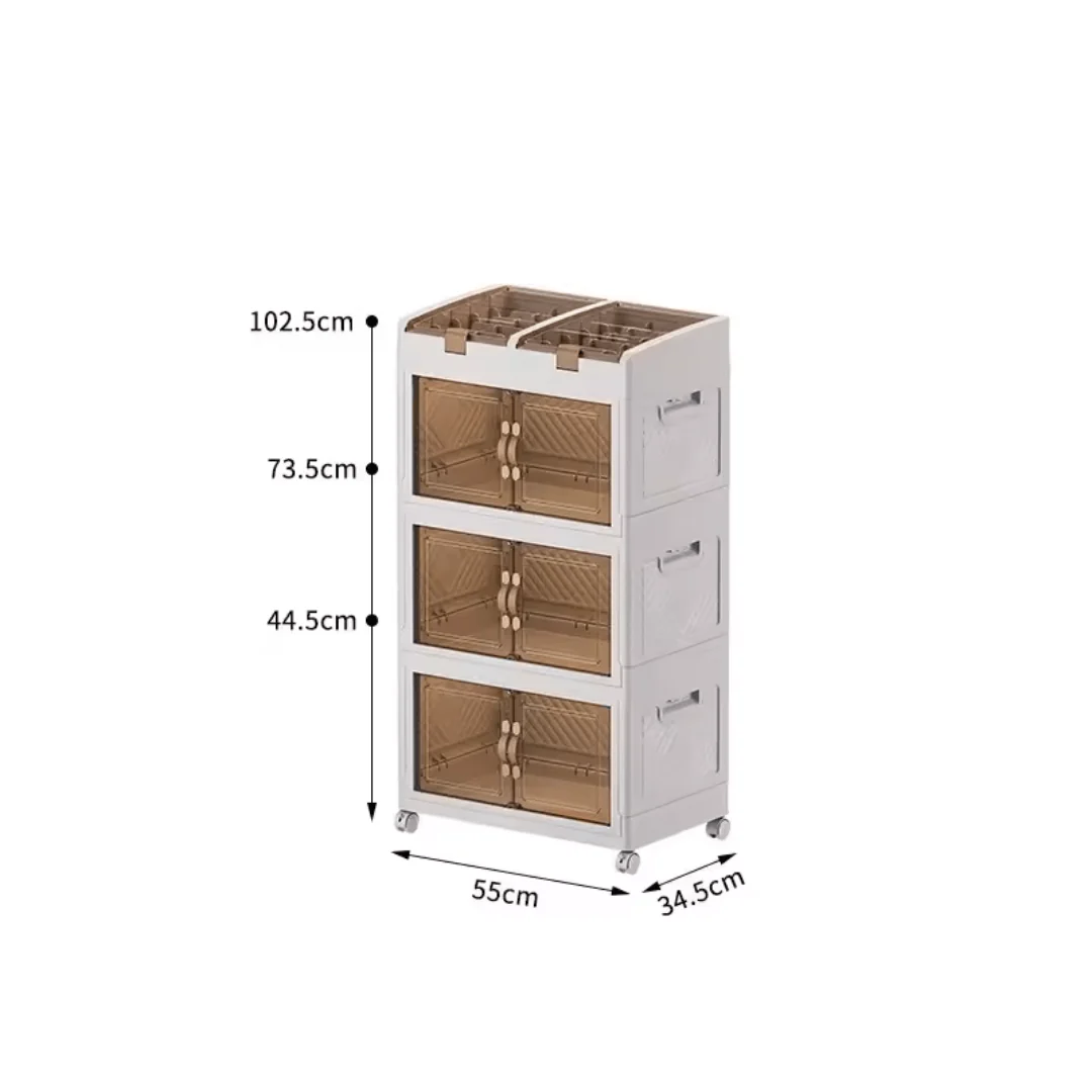 Multi-Purpose Foldable Storage Organizer Wardrobe With Wheels - Image 6