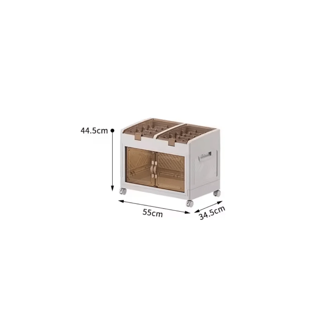 Multi-Purpose Foldable Storage Organizer Wardrobe With Wheels - Image 8