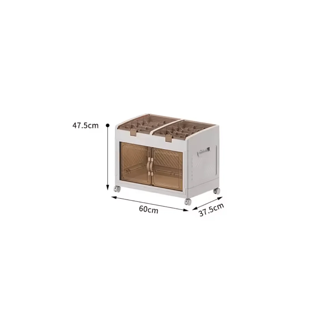 Multi-Purpose Foldable Storage Organizer Wardrobe With Wheels - Image 9