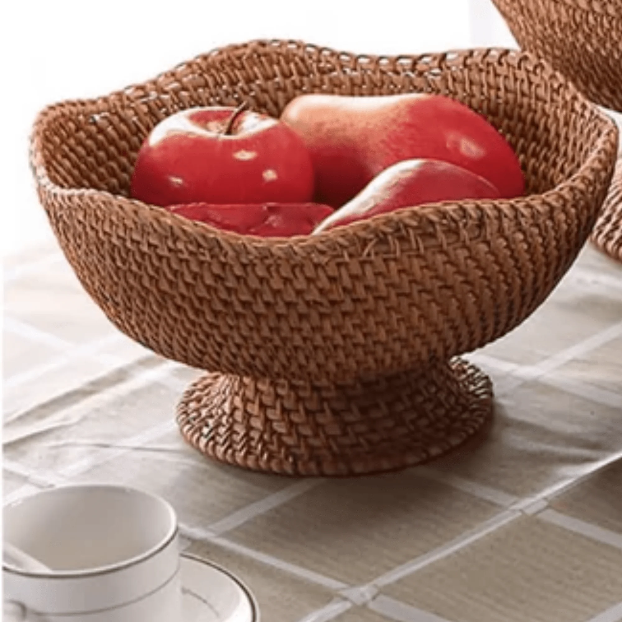 Multi-Purpose Hand-Woven Rattan Serving Basket (25cm) - Image 5