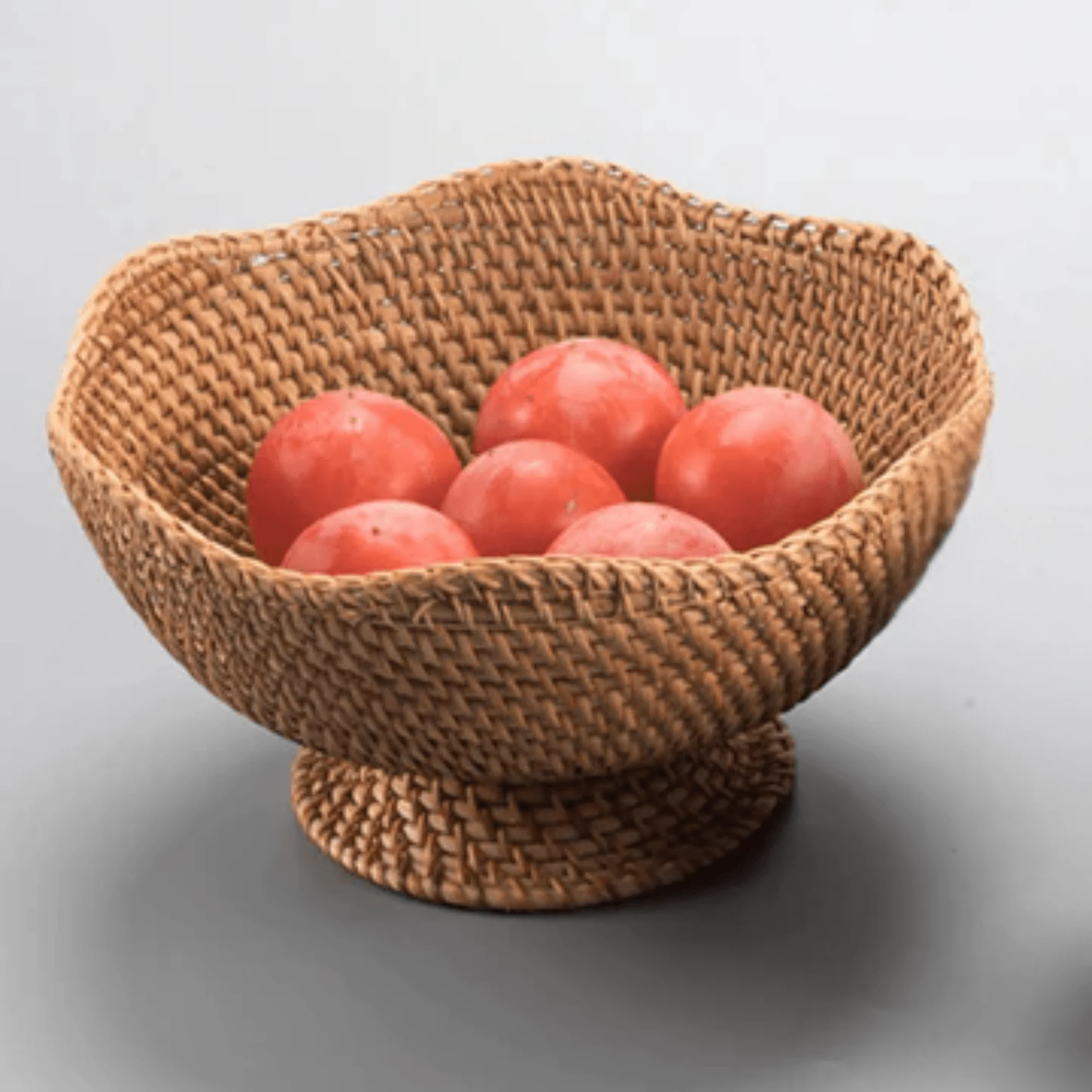 Multi-Purpose Hand-Woven Rattan Serving Basket (25cm) - Image 6