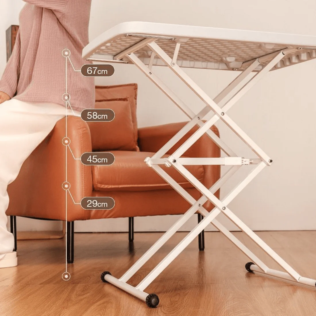 Multi-Purpose Height Adjustable Folding Table - Image 2