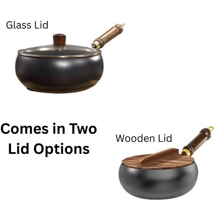 Multi-Purpose Cast Iron Cooking Pot with Wooden Handle (24cm) - Image 8