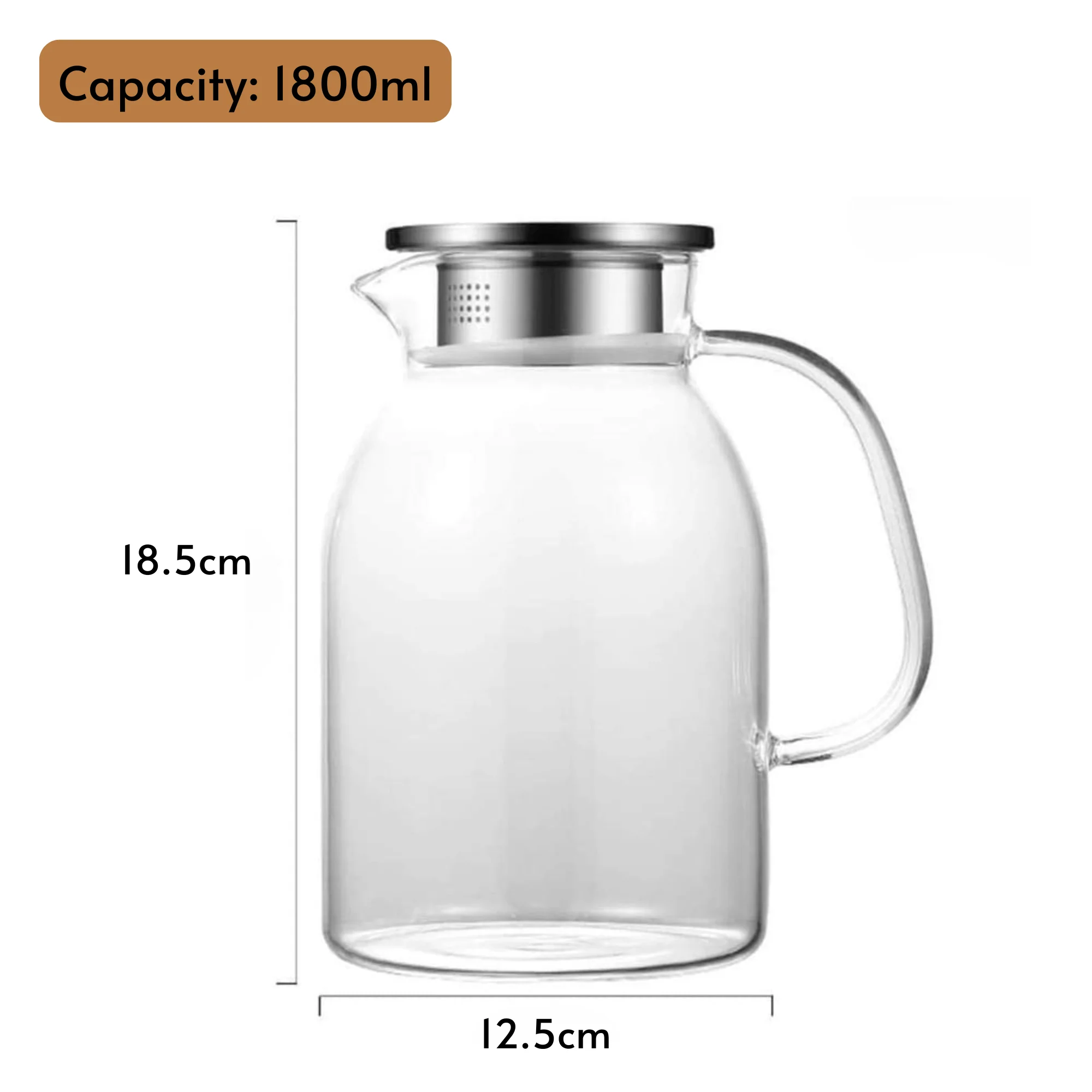 Multi-Purpose Large Capacity Heat-Resistant Borosilicate Glass Kettle - 1800ml - Image 7