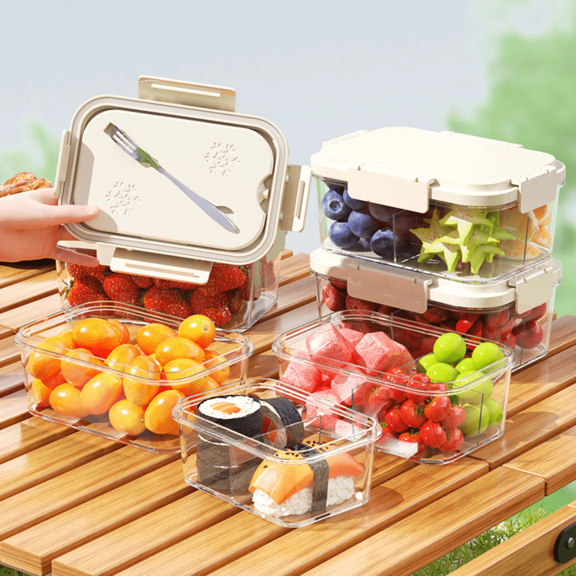Multi-Purpose Leakproof Food Storage Container with Compartments - Image 5
