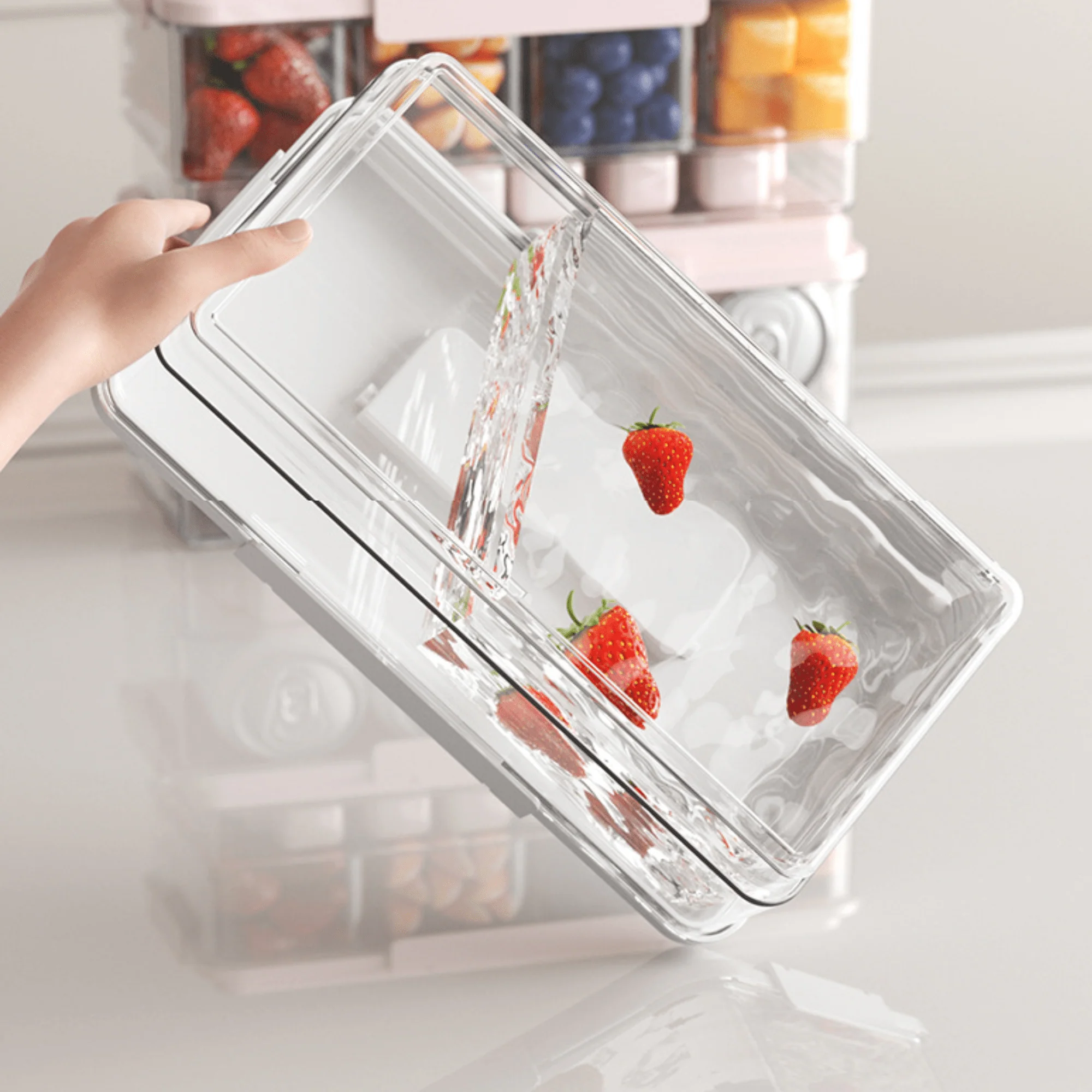 Multi-Purpose Leakproof Plastic Food Storage Container with Lid (Pack of 1) - Image 5