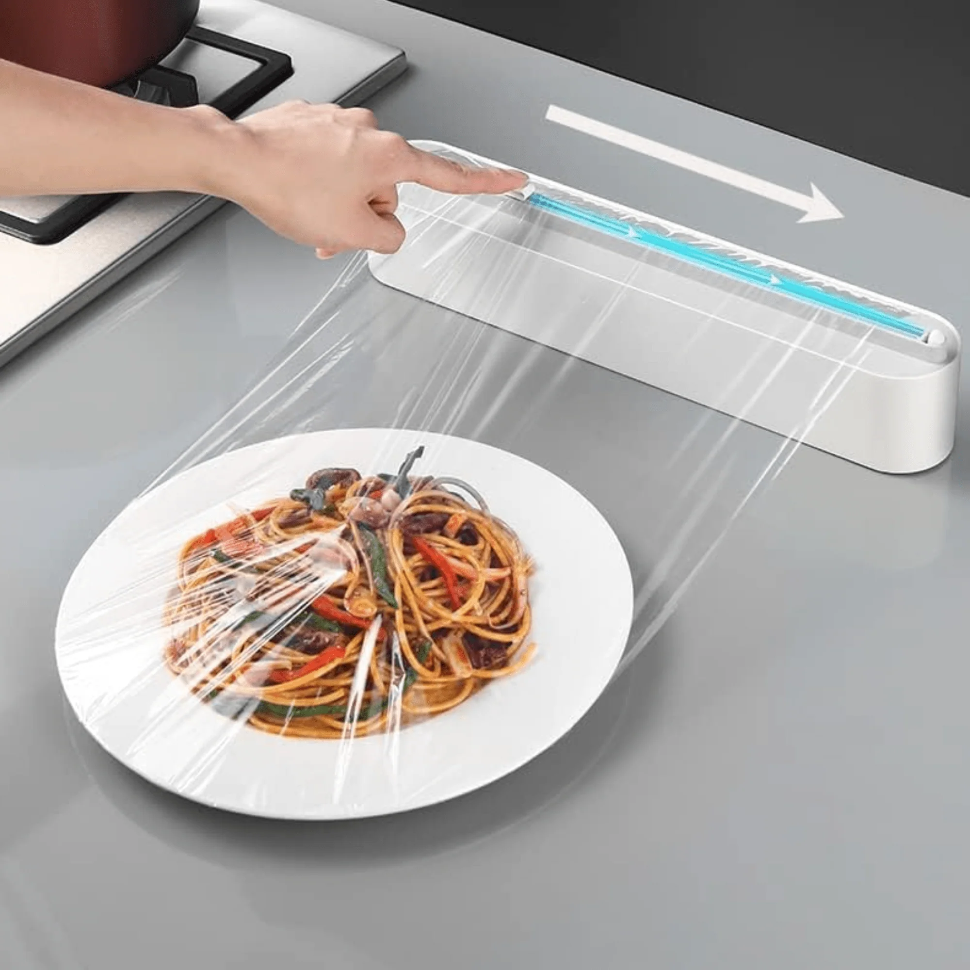Multi-Purpose Magnetic Plastic Wrap Cutter with Built-in Blade (36.5cm) - Image 2