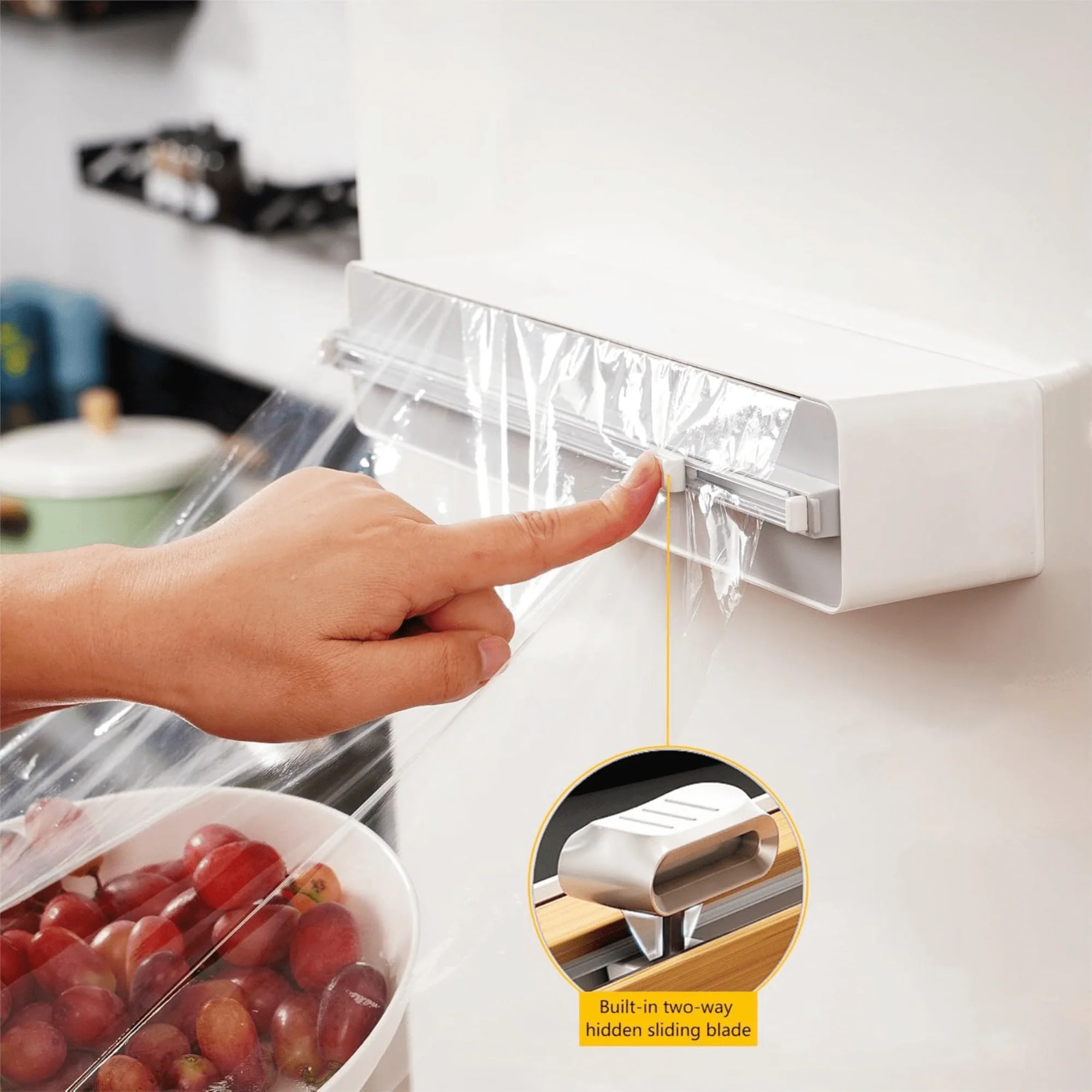 Multi-Purpose Magnetic Plastic Wrap Cutter with Built-in Blade (36.5cm) - Image 4