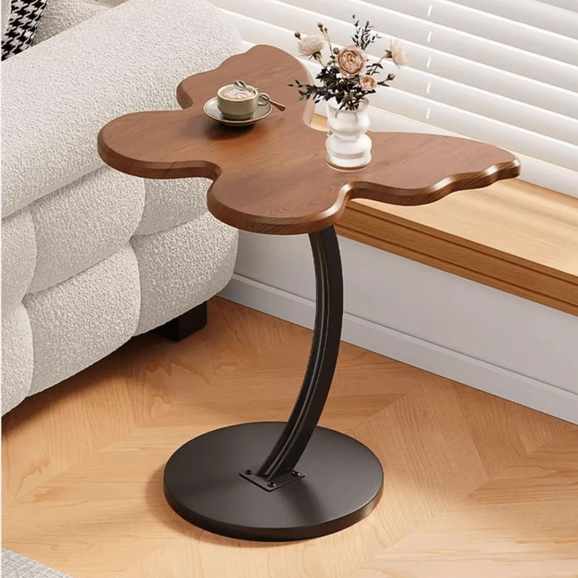Multi-Purpose Metal Butterfly Bedside Table with Rounded Safe Corners (30cm) - Image 3