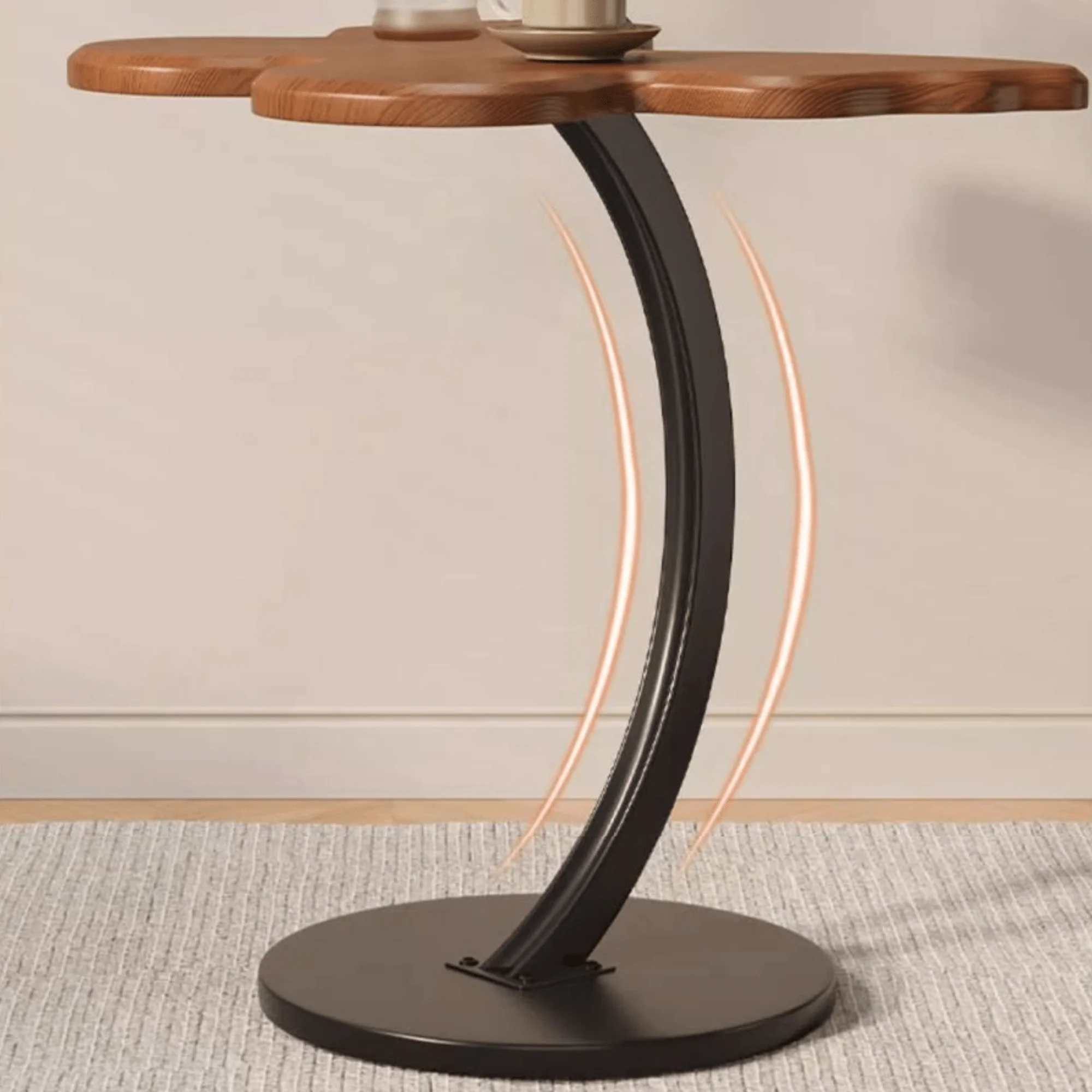 Multi-Purpose Metal Butterfly Bedside Table with Rounded Safe Corners (30cm) - Image 4
