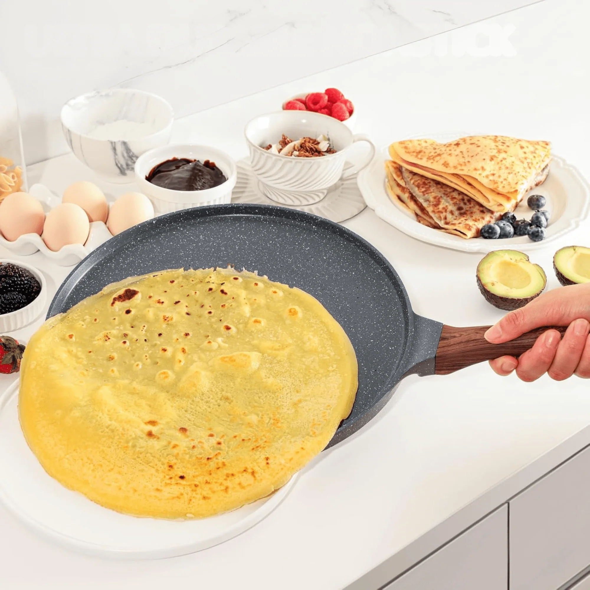 Multi-Purpose Non-Stick Maifan Stone Frying Pan With Ceramic Base(26cm) - Image 5