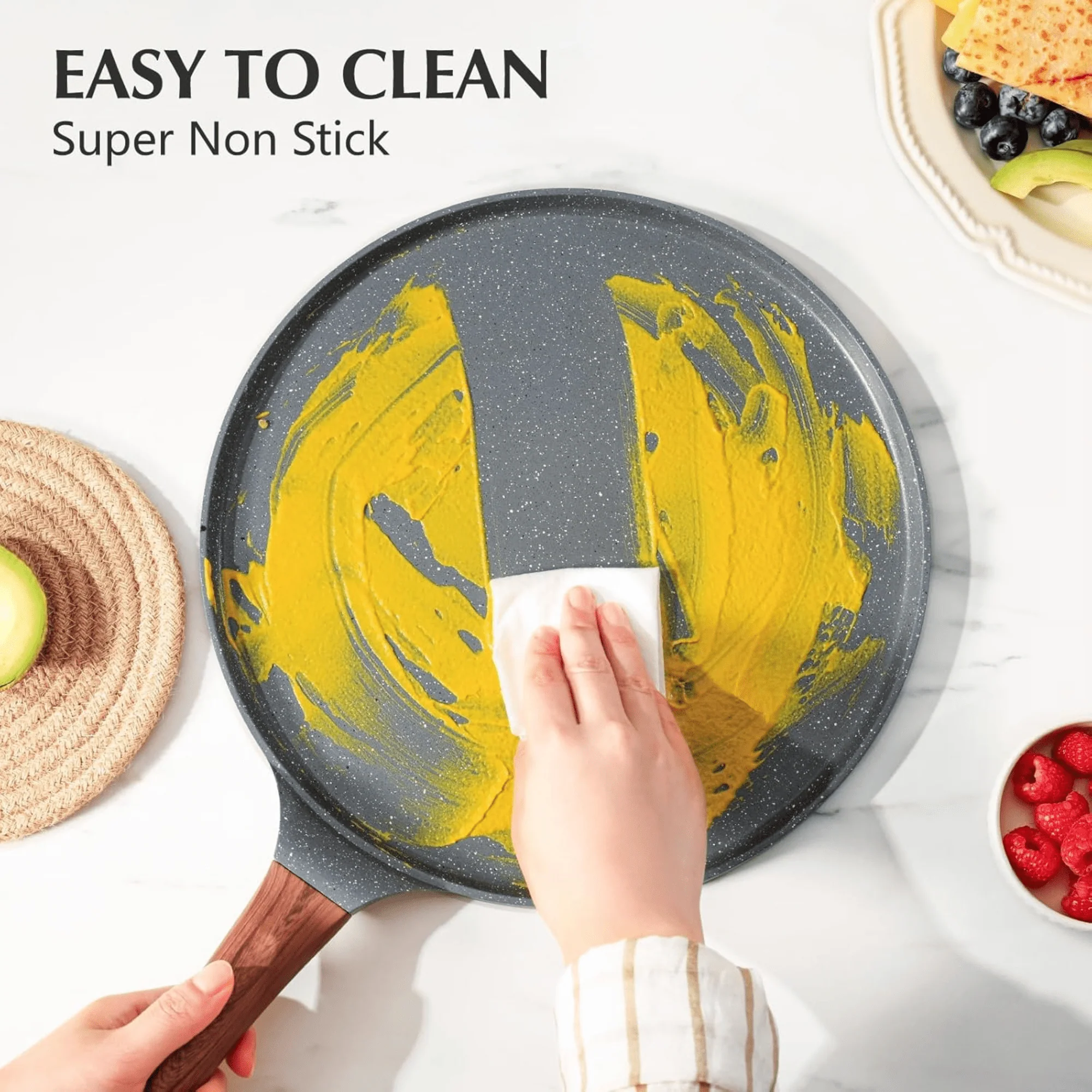 Multi-Purpose Non-Stick Maifan Stone Frying Pan With Ceramic Base(26cm) - Image 6
