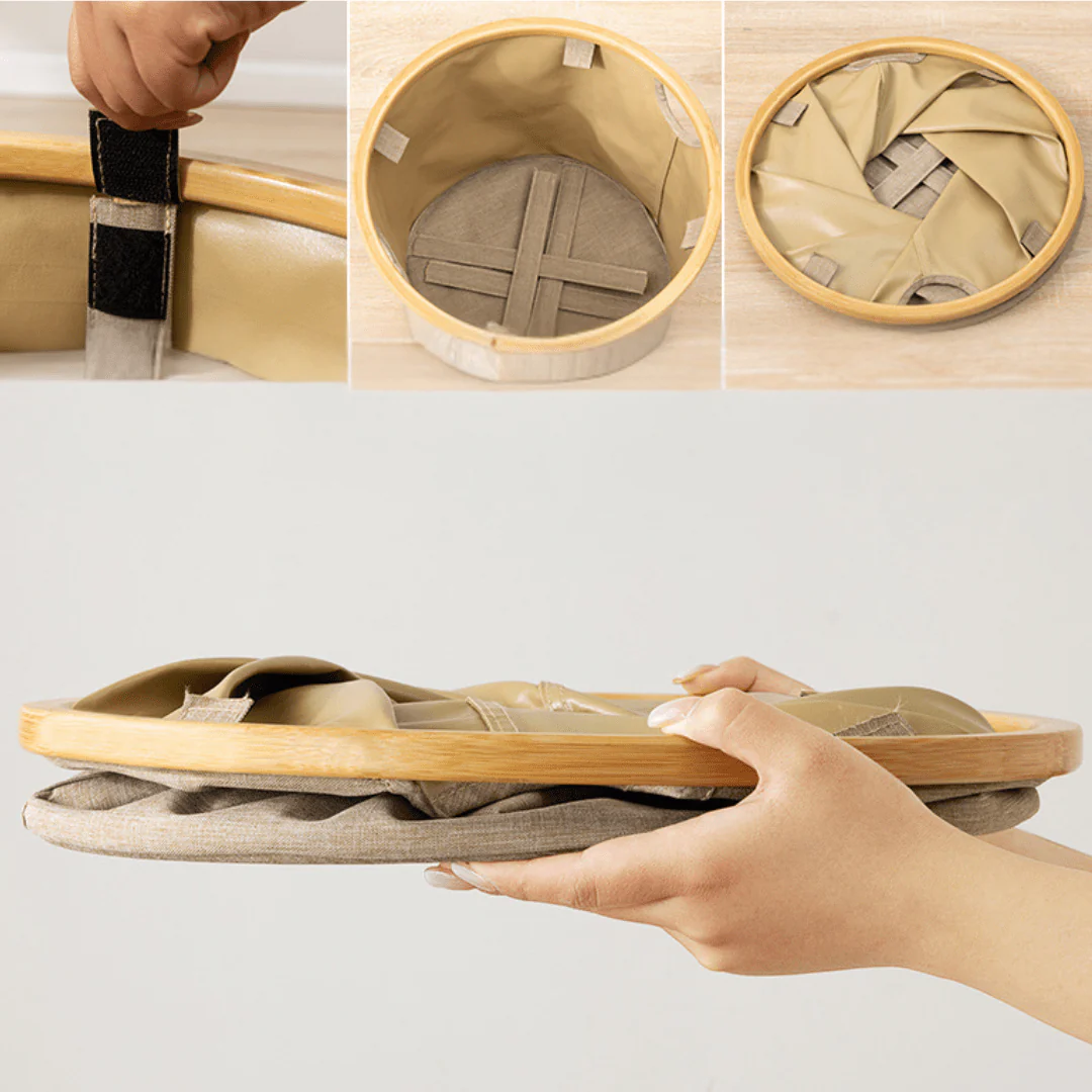 Multi-Purpose Oxford Cloth Foldable Storage Organizer Basket (Beige) - Image 4
