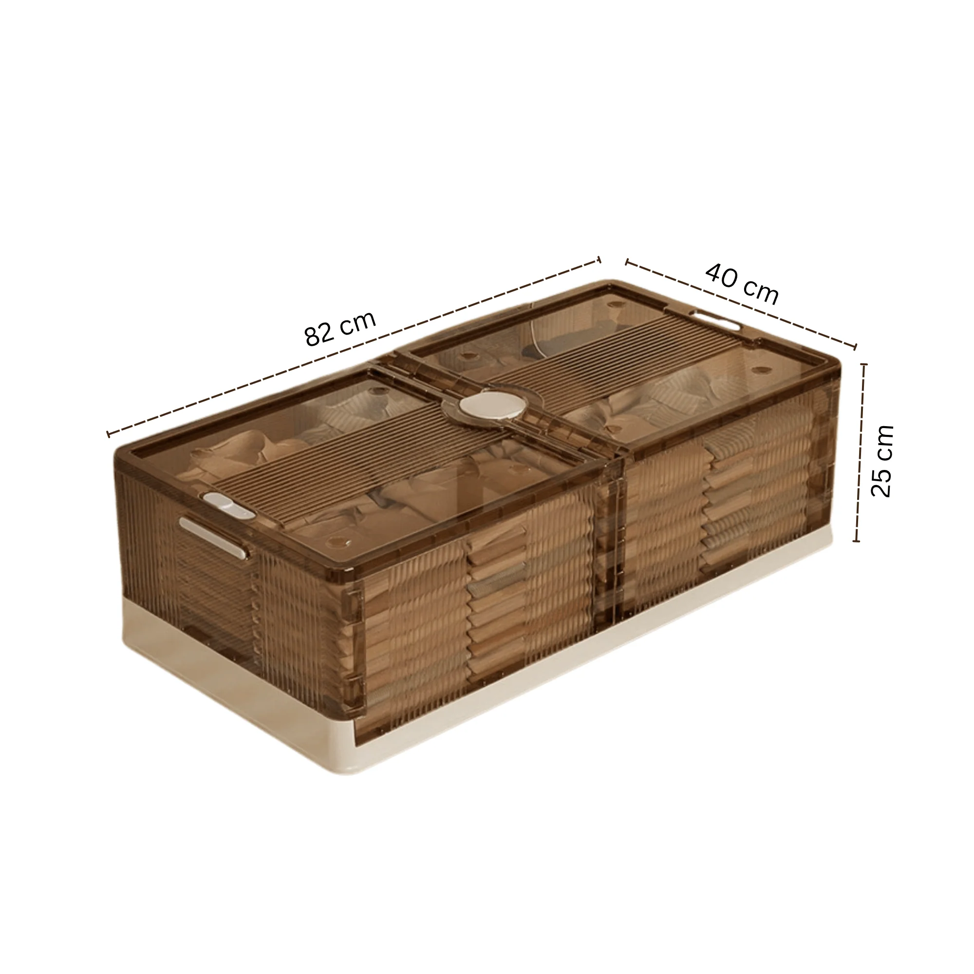 Multi-Purpose Plastic Foldable Underbed Storage Box with Wheels - Image 7