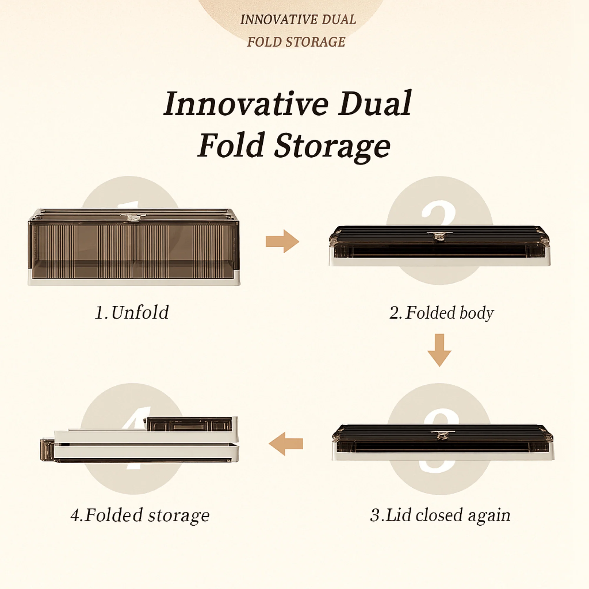 Multi-Purpose Plastic Foldable Underbed Storage Box with Wheels - Image 8