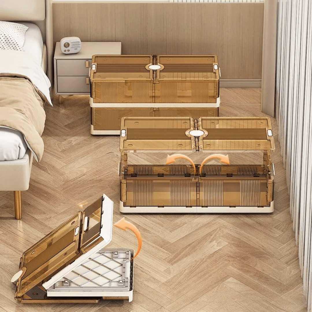 Multi-Purpose Plastic Foldable Underbed Storage Box with Wheels - Image 9