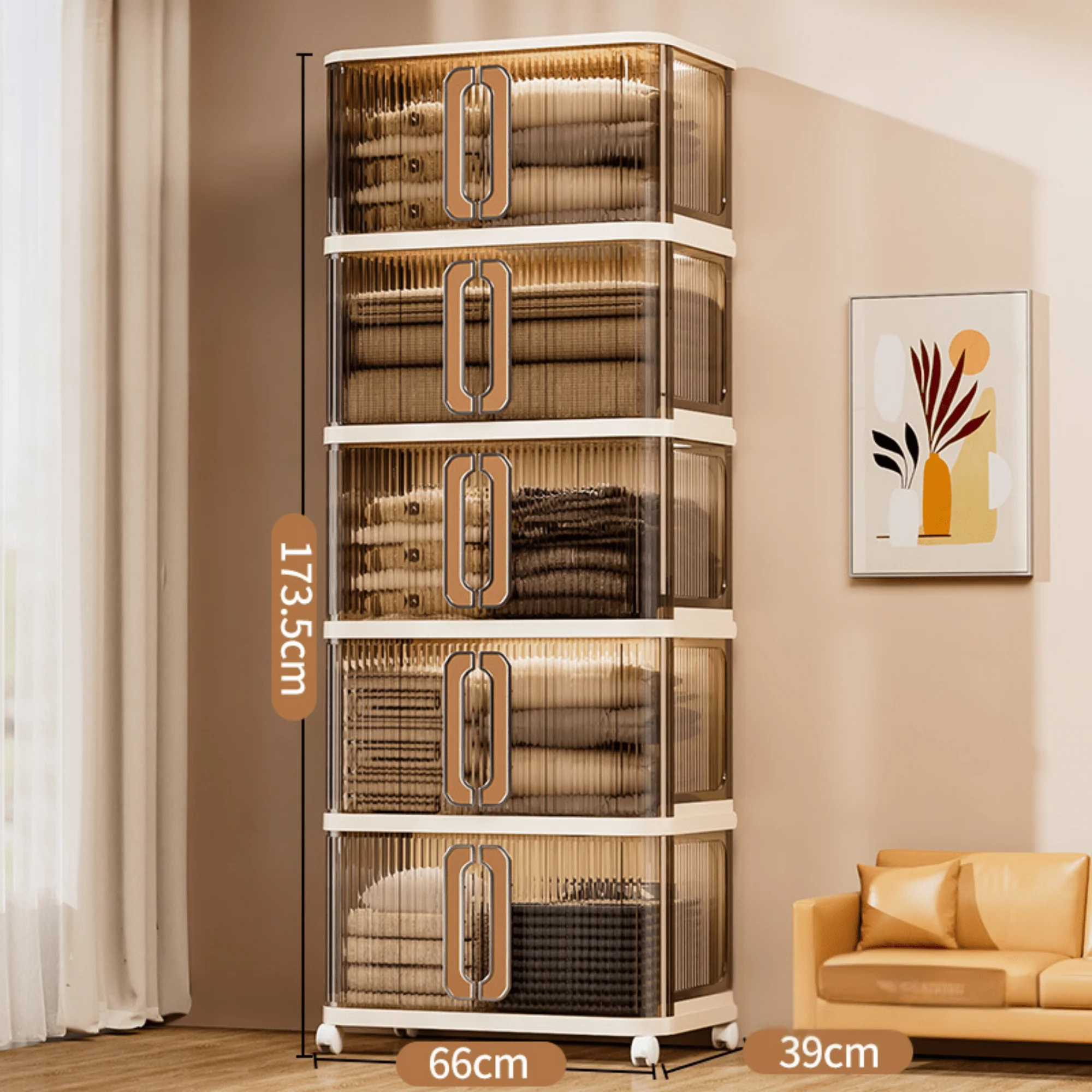 Multi-Purpose Plastic Large-Capacity Foldable Storage Cabinet with Double Doors - Image 13
