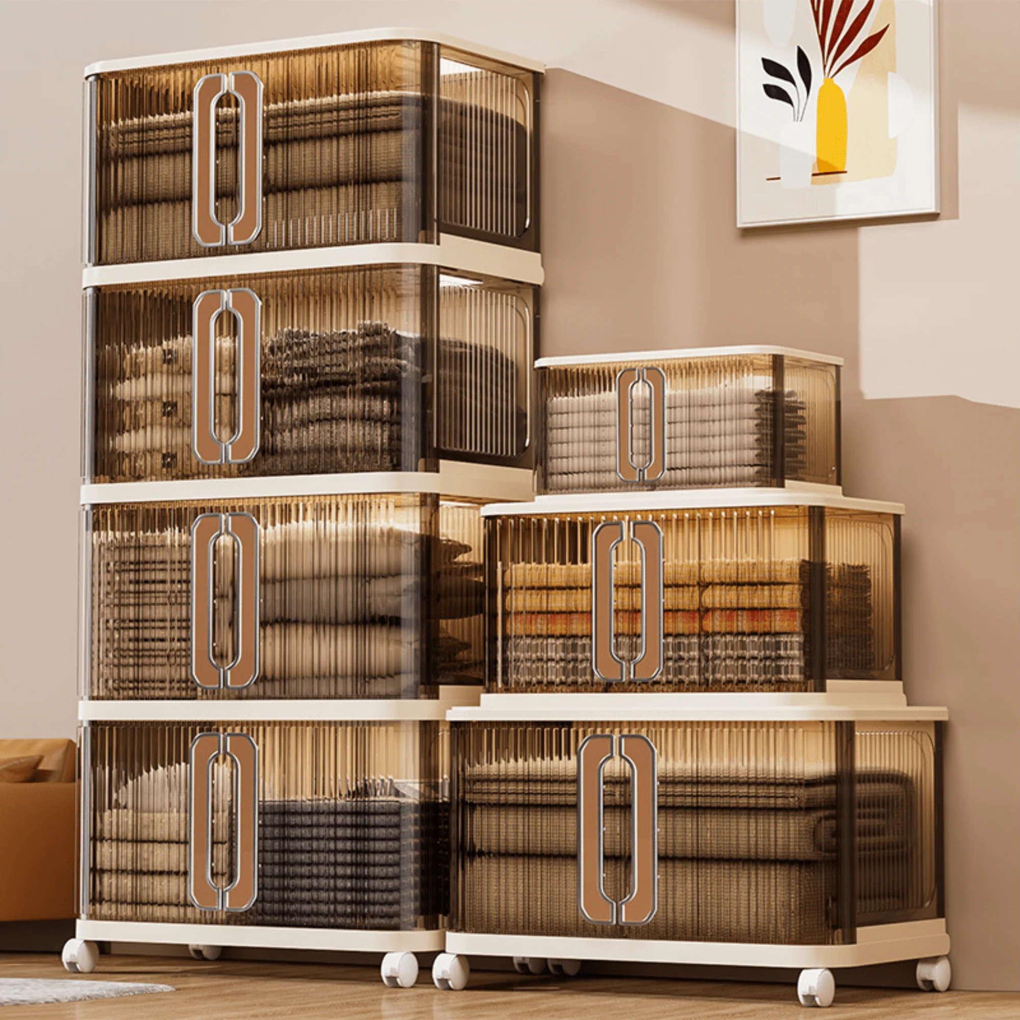 Multi-Purpose Plastic Large-Capacity Foldable Storage Cabinet with Double Doors - Image 14