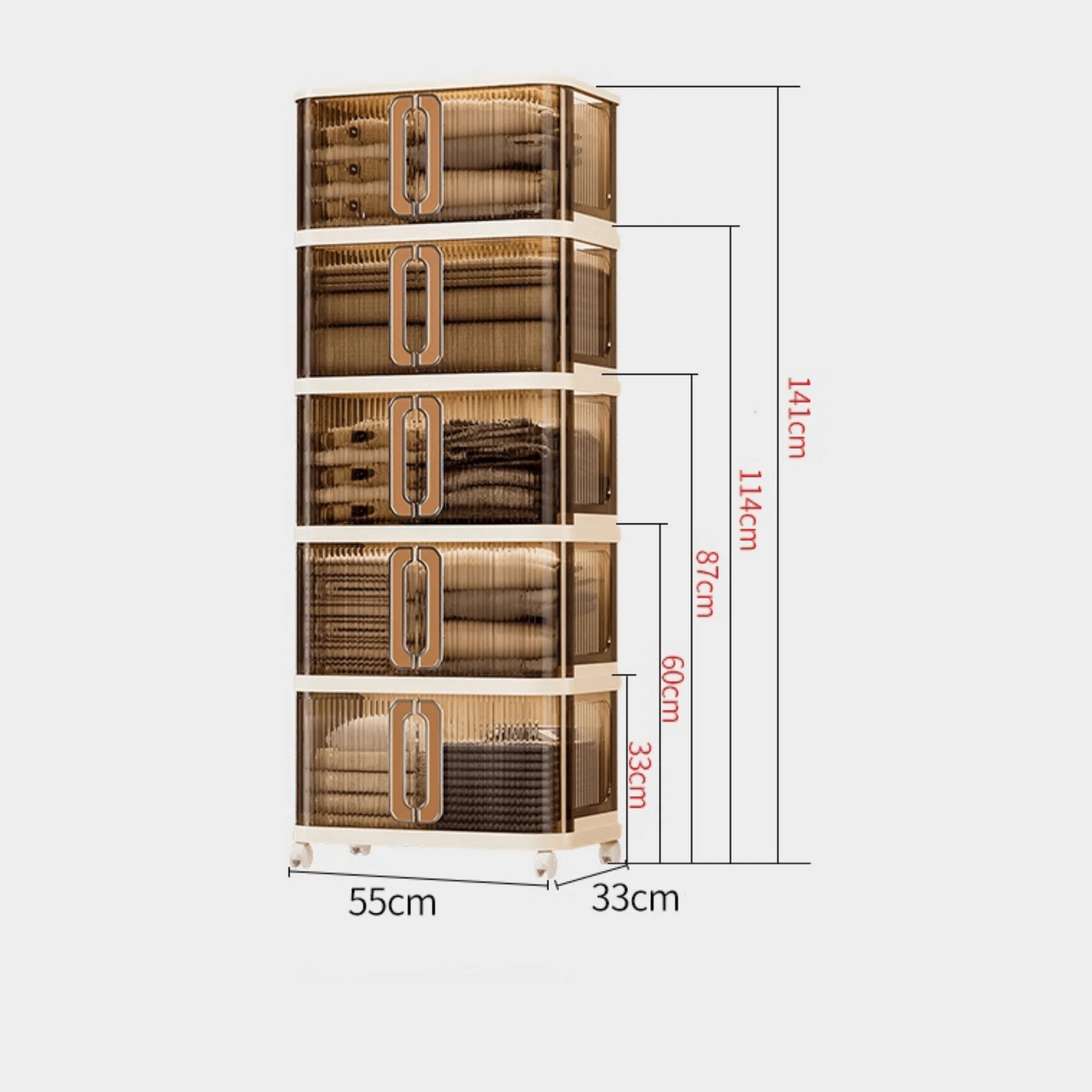 Multi-Purpose Plastic Large-Capacity Foldable Storage Cabinet with Double Doors - Image 15