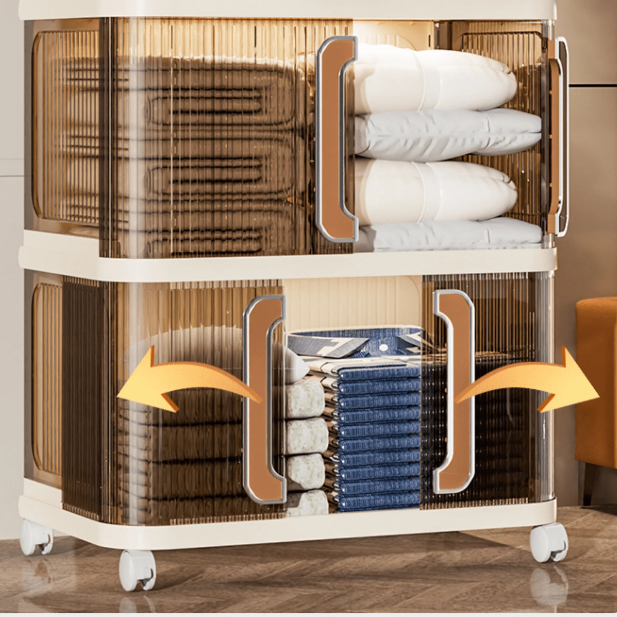 Multi-Purpose Plastic Large-Capacity Foldable Storage Cabinet with Double Doors - Image 6