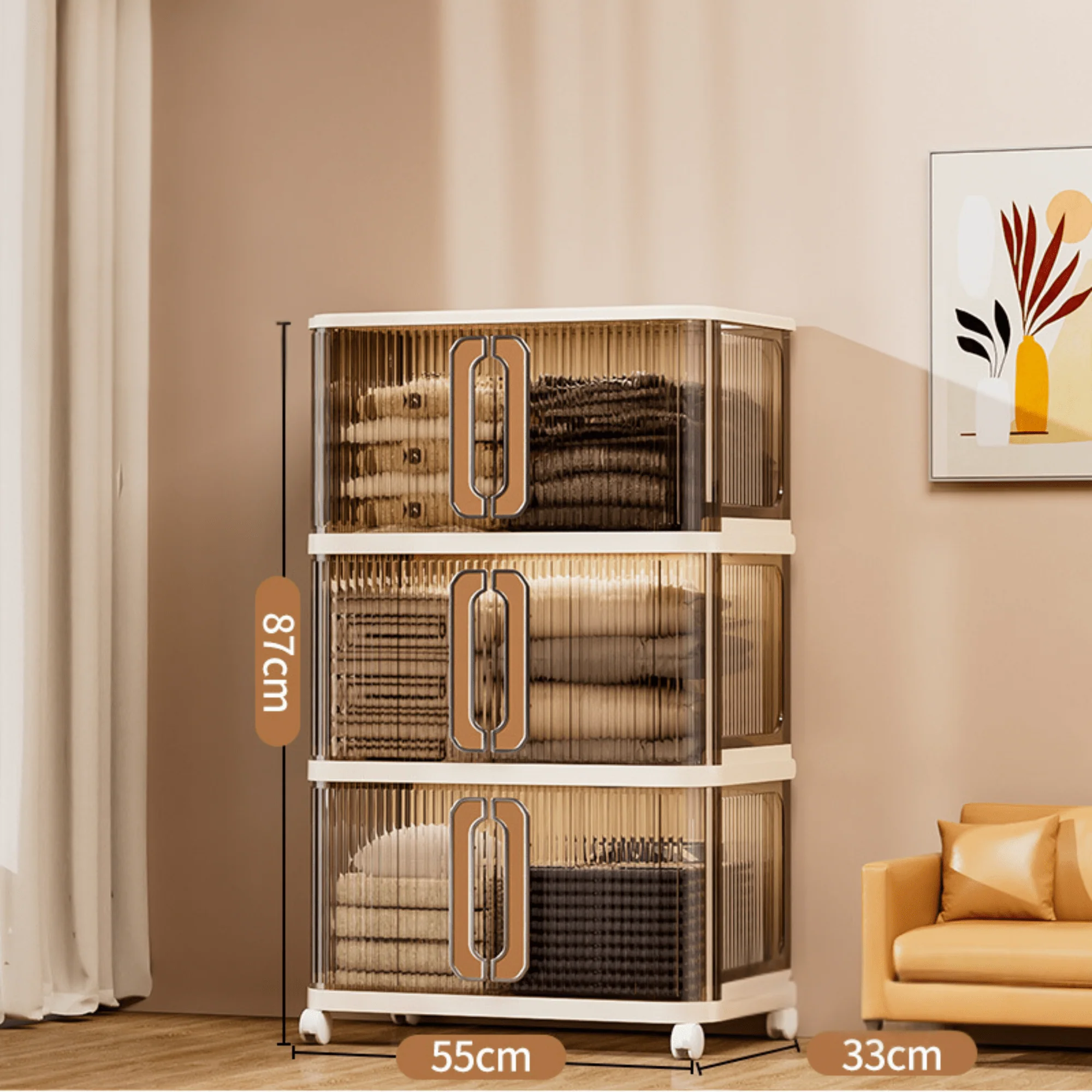 Multi-Purpose Plastic Large-Capacity Foldable Storage Cabinet with Double Doors - Image 8