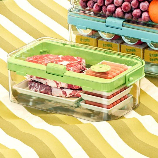 Multi-Purpose Portable Leak-Proof Sealing Crisper Box with Ice Crystals (Green) - Image 2
