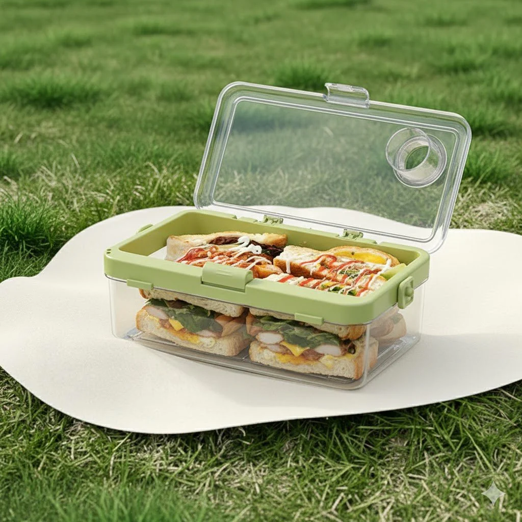 Multi-Purpose Portable Leak-Proof Sealing Crisper Box with Ice Crystals (Green) - Image 4