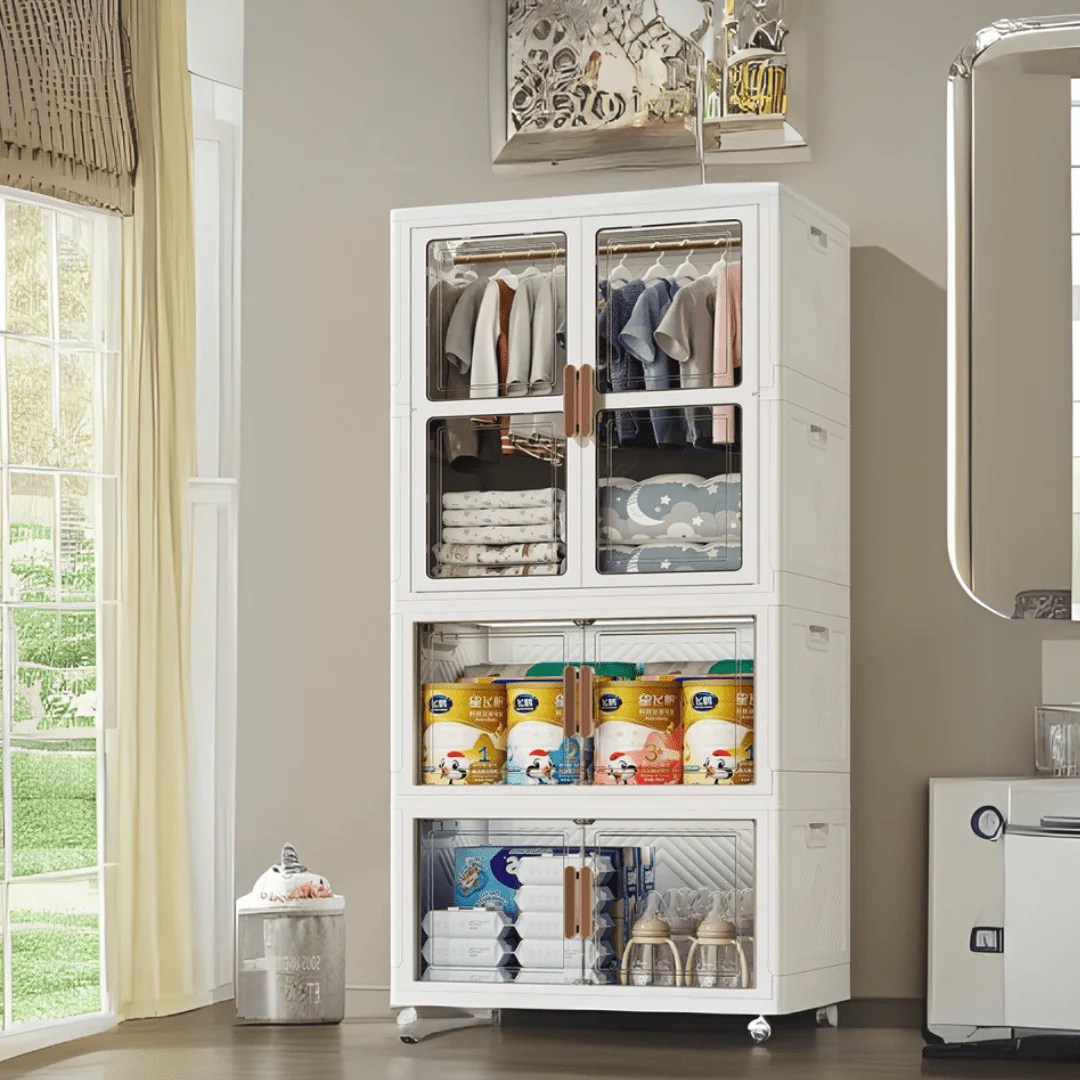 Multi-Purpose Portable Storage Cabinet with Wheels (70cm) - Image 3
