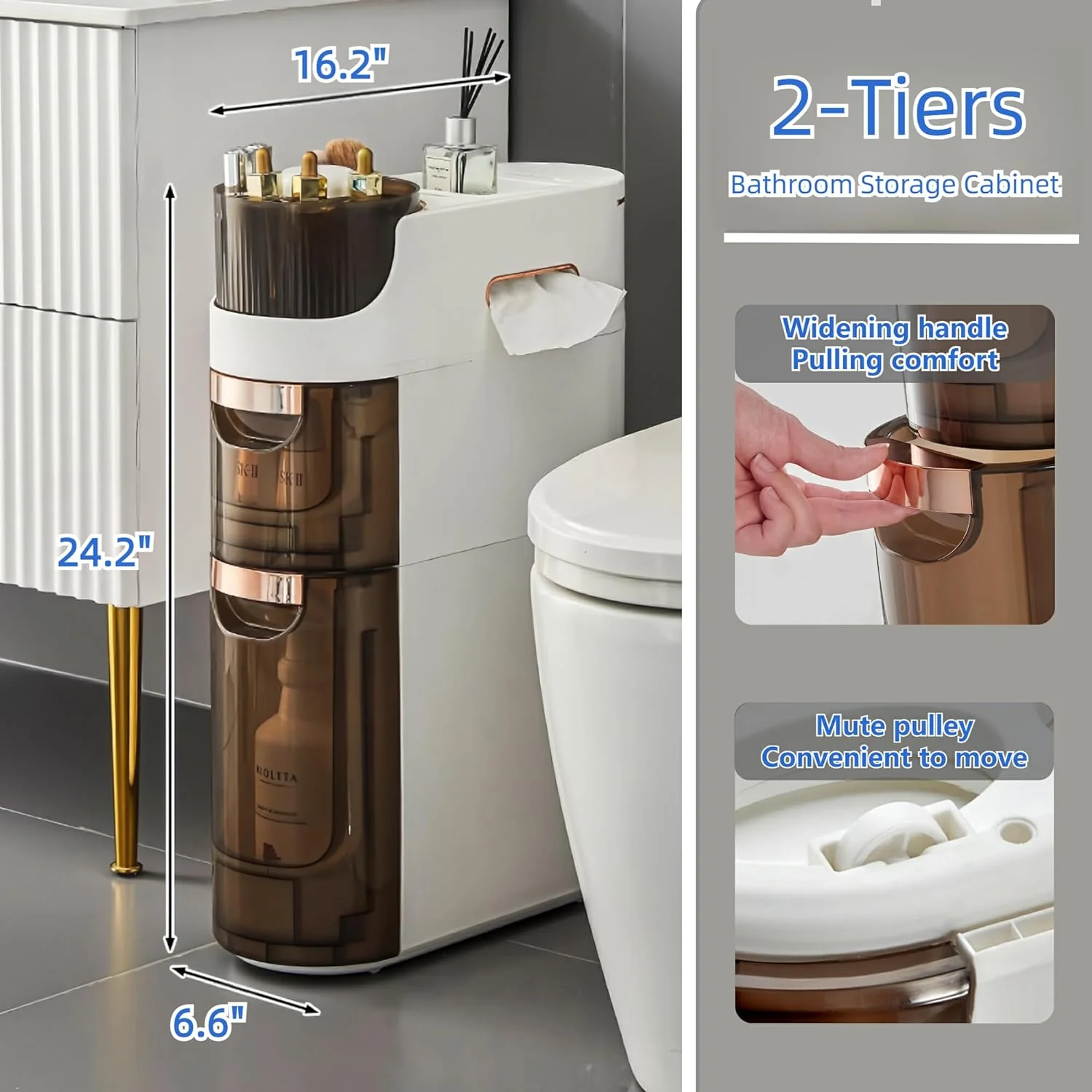 Multi-Purpose Slim Design Rolling Storage Cart - Image 10