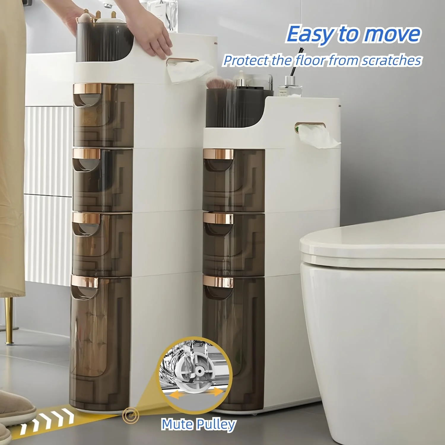 Multi-Purpose Slim Design Rolling Storage Cart - Image 8