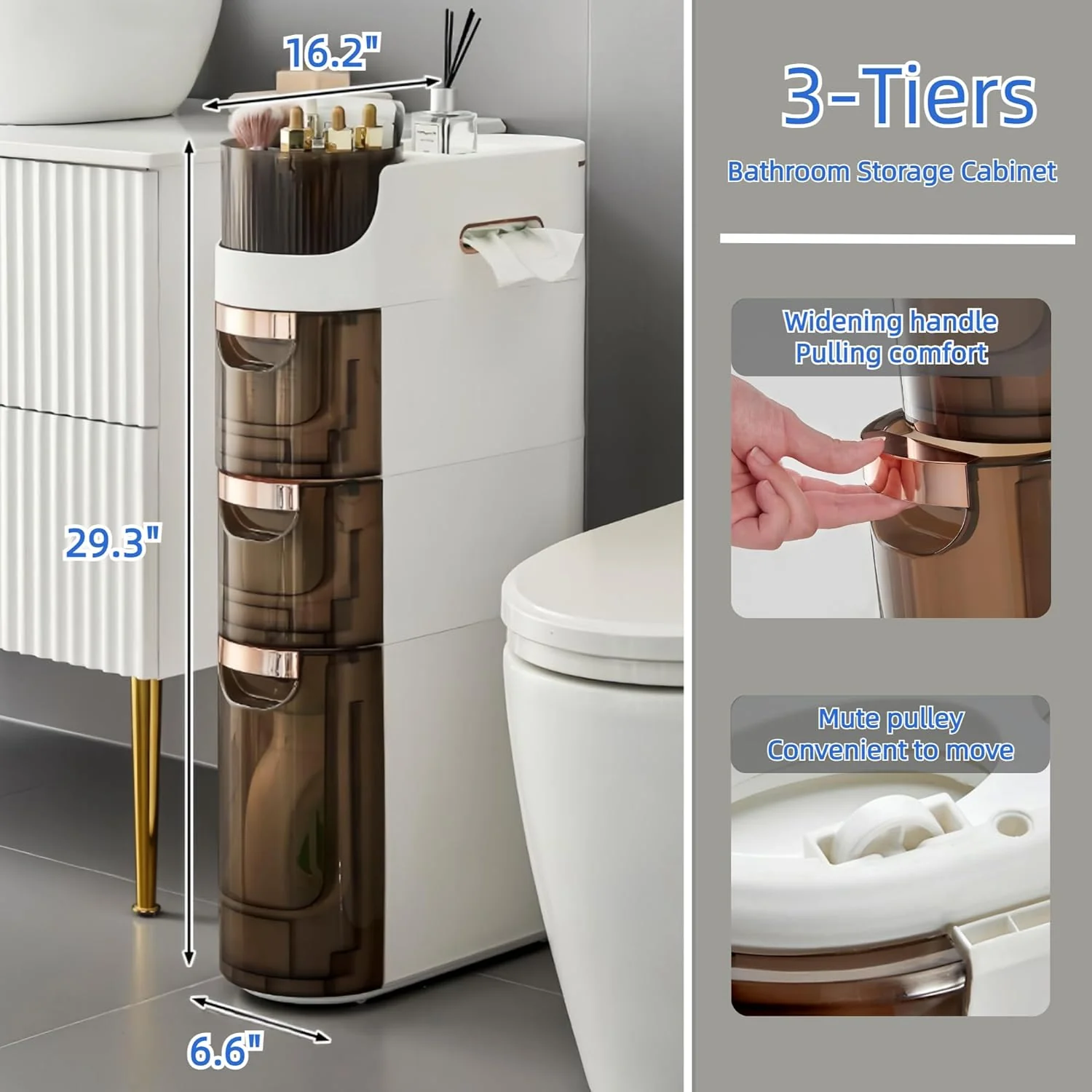 Multi-Purpose Slim Design Rolling Storage Cart - Image 9