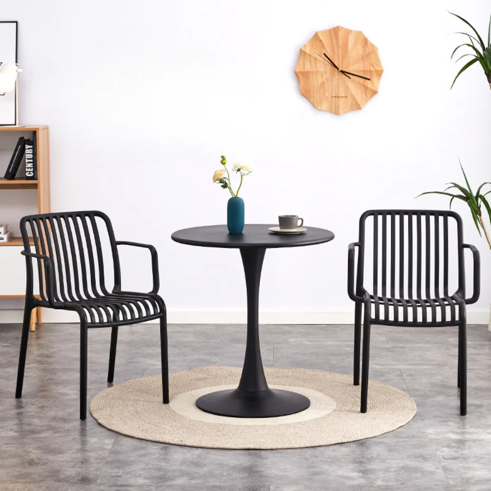 Multi-Purpose Stackable Plastic Chair with Armrest - Image 2
