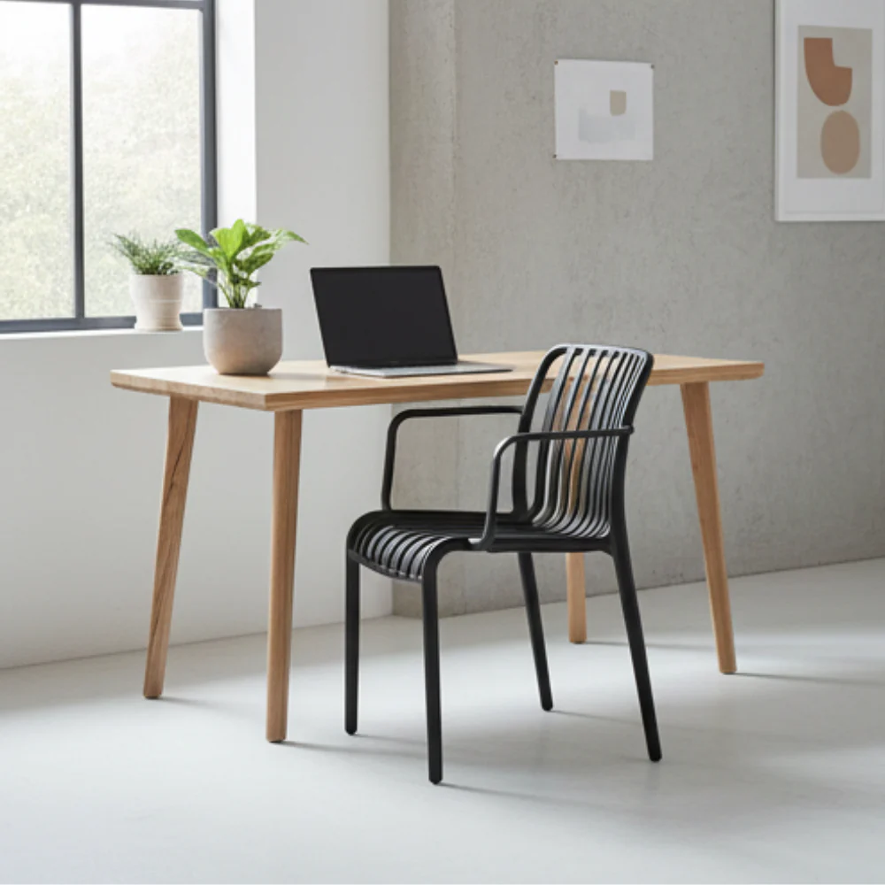 Multi-Purpose Stackable Plastic Chair with Armrest - Image 5