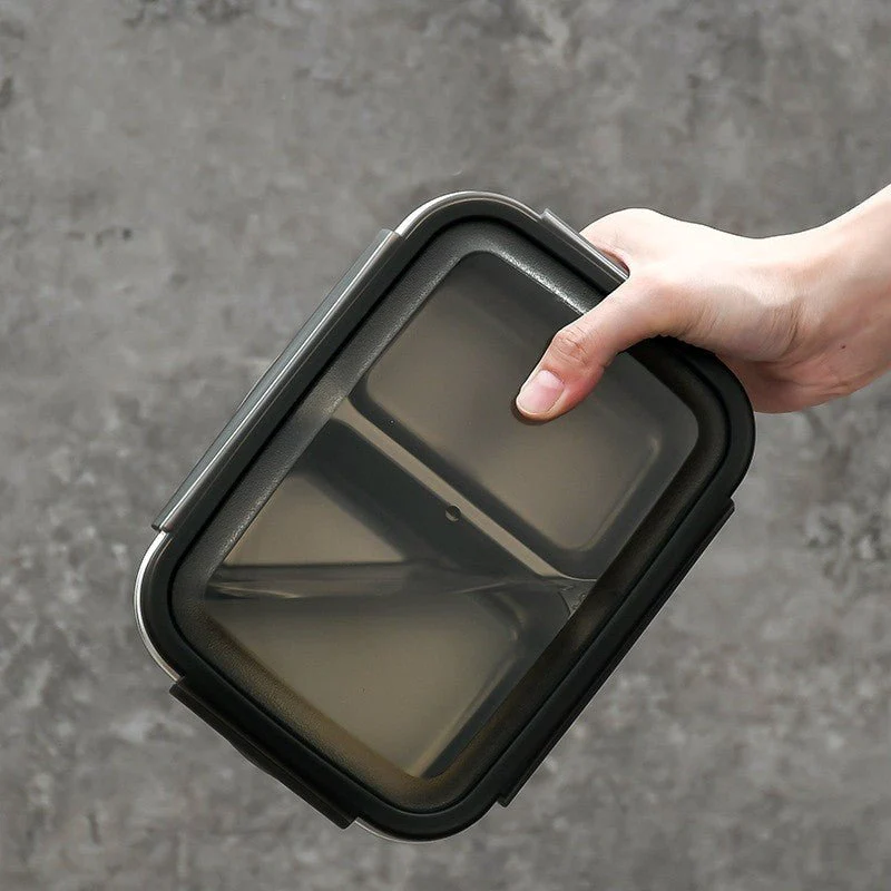 Multi-Purpose Stainless Steel 2-Compartment Food Storage Container (1800ml) - Image 4