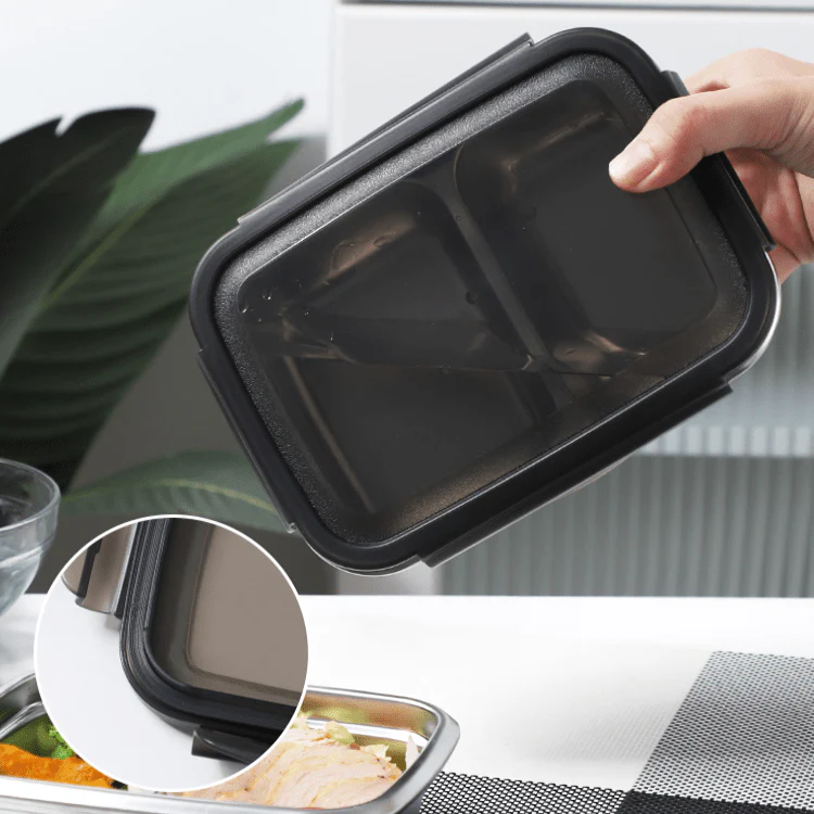 Multi-Purpose Stainless Steel 2-Compartment Food Storage Container - Image 3