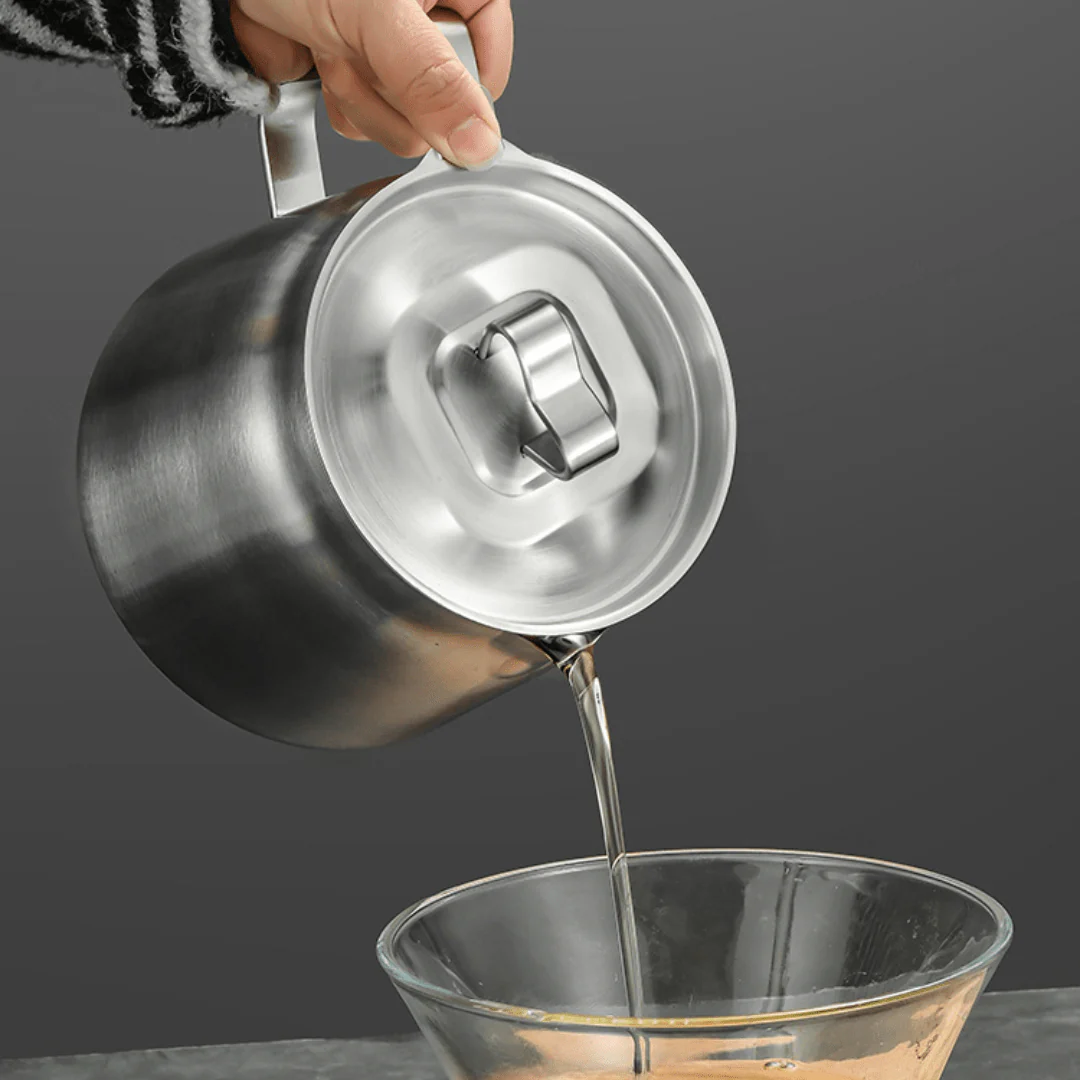 Multi-Purpose Stainless Steel Cooking Oil Strainer Pot - Image 3